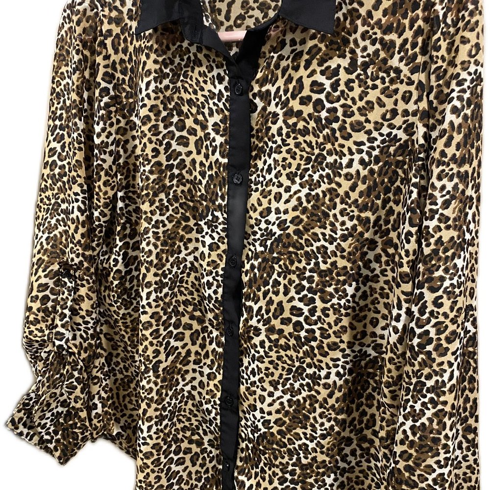 Joie Lepard Print 3/4 sleeve Blouse Size XS